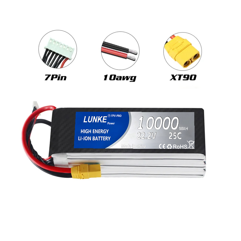 Batterie  Lipo 2S 3S 4s 5s 6s  - огляд і ціна 6S Lipo Battery 22.2V 5000Mah