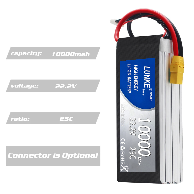 Batterie  Lipo 2S 3S 4s 5s 6s  - огляд і ціна 6S Lipo Battery 22.2V 5000Mah