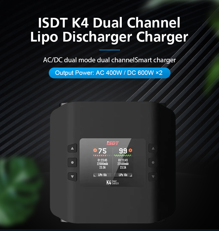 2023 ISDT K4 AC 400W / DC 600W - огляд і ціна Isdt K4 Dual Lipo Charger