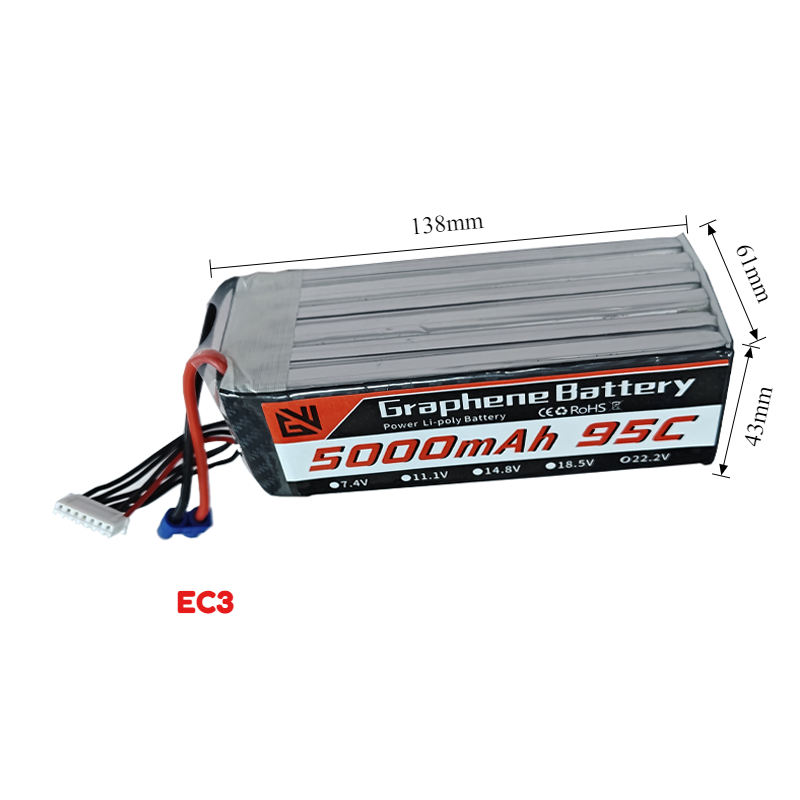 95C High-Capacity 6S 5000mAh L - огляд і ціна 6S Lipo Battery 22.2V 5000Mah