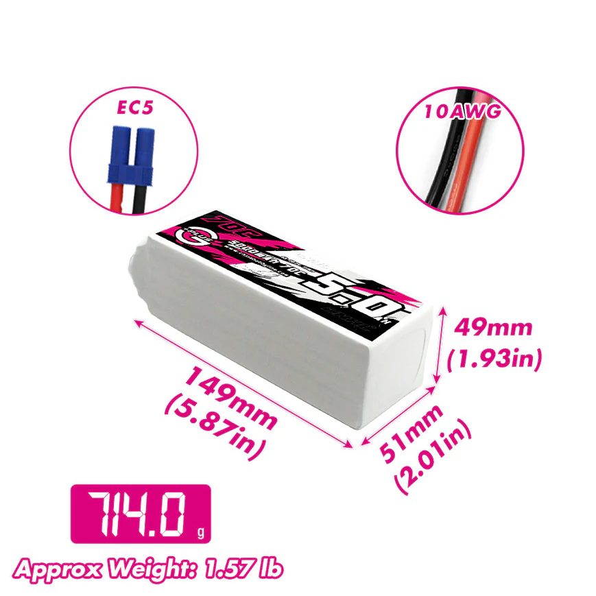 CNHL Lipo 6S 22.2V Battery 500 - огляд і ціна 6S Lipo Battery 22.2V 5000Mah