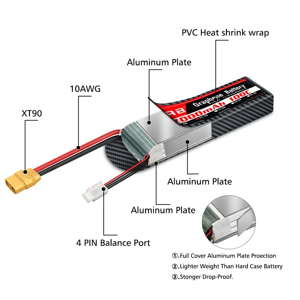 Graphene Battery 2S 3S 4S 6S R - огляд і ціна 6S Lipo Battery 22.2V 5000Mah