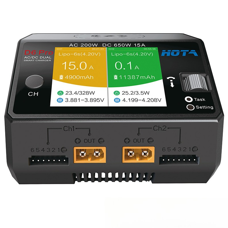 HOTA D6 Pro 650W 200W Dual Pow - огляд і ціна Hota D6 Pro Dual Lipo Charger