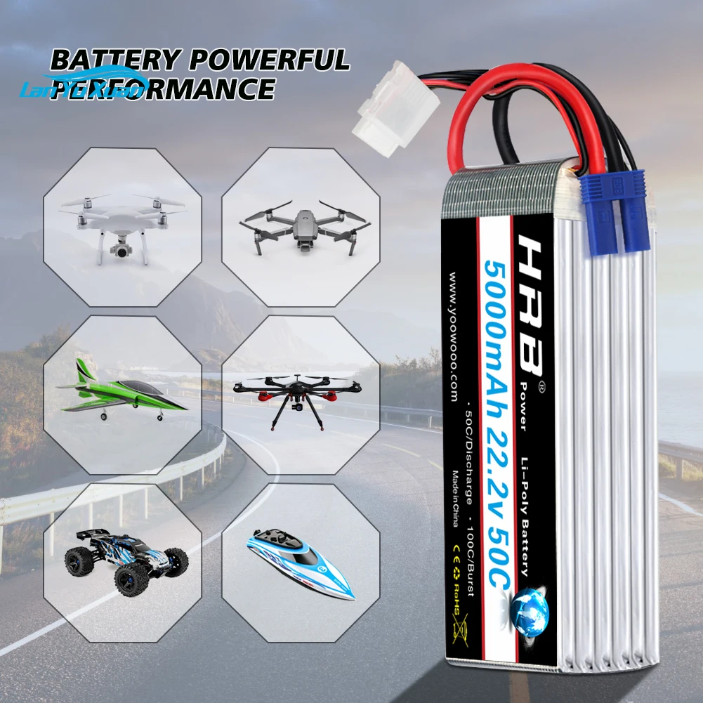 2pcs  6S Lipo Battery 22.2V 50 - огляд і ціна 6S Lipo Battery 22.2V 5000Mah