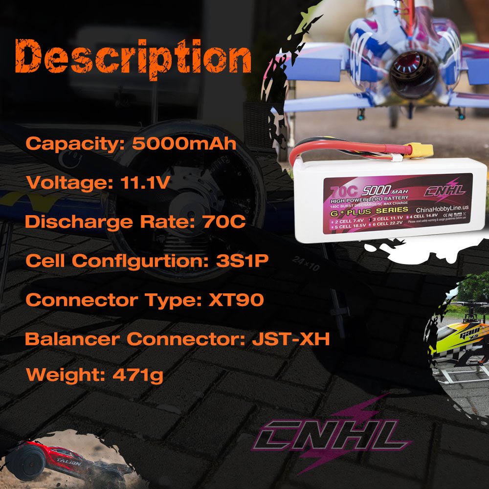 CNHL Lipo Battery 3S 4S 6S 11. - огляд і ціна 6S Lipo Battery 22.2V 5000Mah