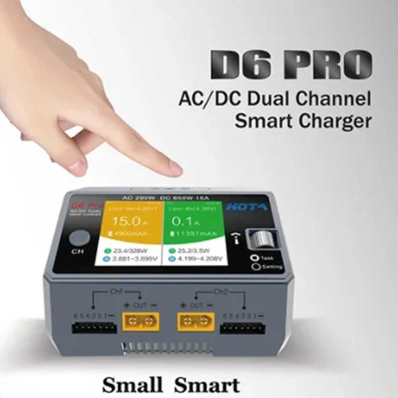 HOTA D6 Pro 200W AC 650W DC Du - огляд і ціна Hota D6 Pro Dual Lipo Charger