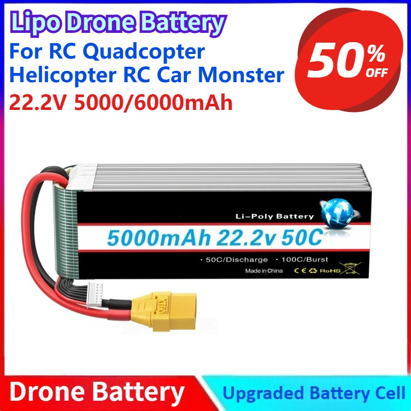 New 5000/6000mah 22.2V Lipo Ba - огляд і ціна 6S Lipo Battery 22.2V 5000Mah